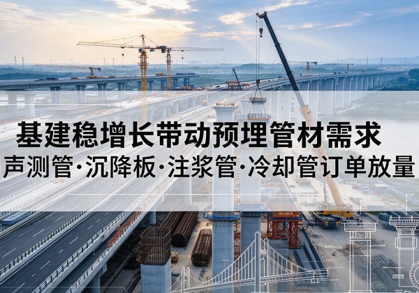 岷县基建稳增长带动预埋监测管材需求，声测管、沉降板、注浆管订单持续放量